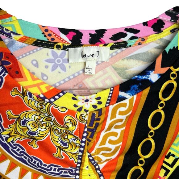 JULIA BY LOVE J Y2K Cropped Cinch Top Size L Festival Animal Print Funky Club - Picture 6 of 10